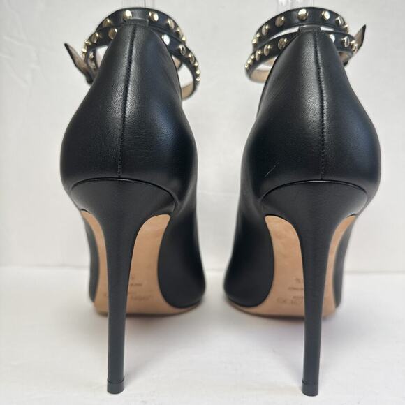 Jimmy Choo Lark 100 Studded Black Bootie Leather Heels Size 39.5 - Picture 11 of 15